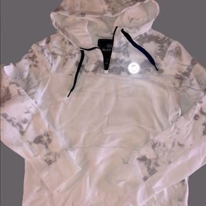 HOLLISTER COLOR BLOCKED TIE DIE 1/4 ZIP HOODIE